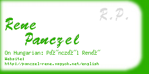 rene panczel business card